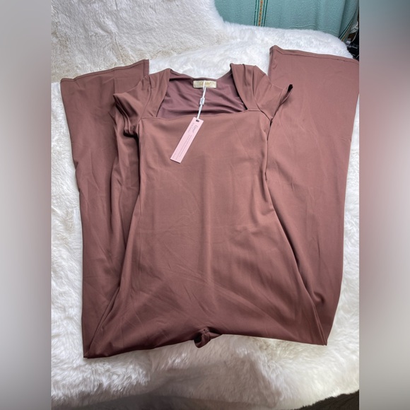 2 Flare Jumpsuits Short Sleeve Square Neck Bodycon Full Length Playsuit - Picture 7 of 9